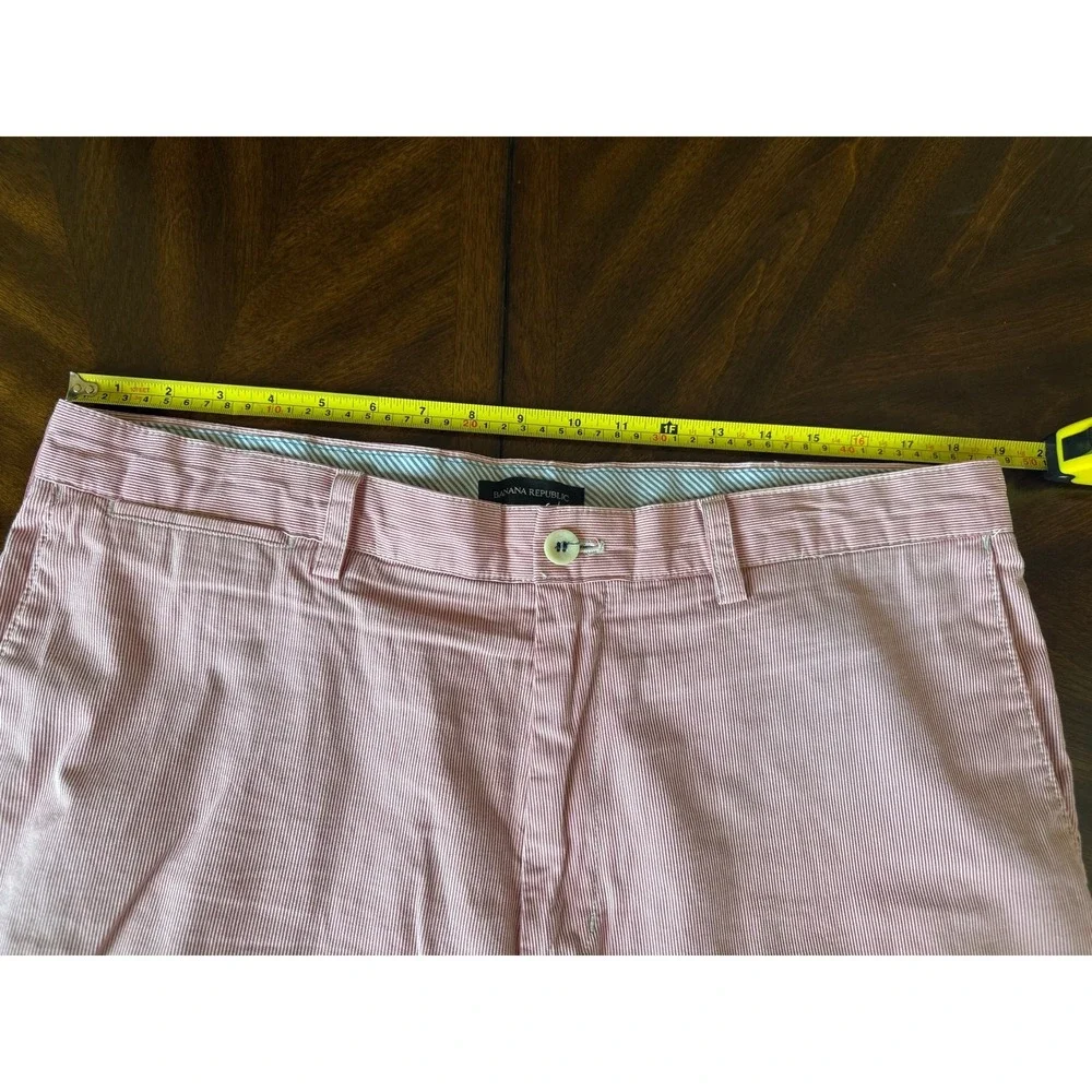Banana‎ Republic Cord Shorts Mens 38 Red White Pinstriped Corduroy Beach Preppy